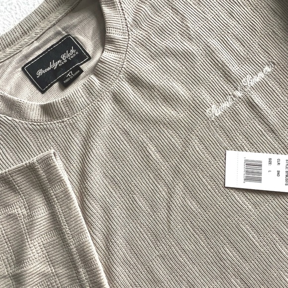 Brooklyn Cloth Ribbed Knit Shirt L Embroidered Saints and Sinners Rugged Texture - Picture 1 of 10